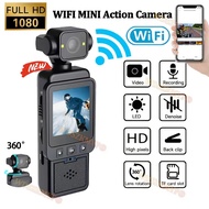 1080P Handheld Sports Pocket Camera HD Display 180° Rotatable WiFi Wireless Video Recorder Built-in 
