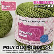 HIJAU POLY D18 PLAIN 11 COLORS MOSS GREEN ARMY/ SIZE D18 (SMALL PLY)