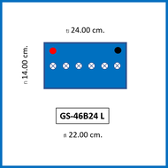 🎖แบตเตอรี่รถยนต์ GS รุ่น 46B24L / R MF 45Ah. พร้อมใช้ ไม่ต้องเติมน้ำ /สำหรับเก๋ง1300-1600cc.