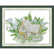 Joy Sunday Stamped Cross Stitch Ktis DMC Threads Chinese Cross Stitch Set DIY Needlework Embroidery Kit-Summer House