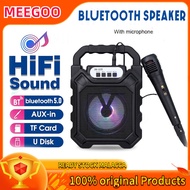 Wireless Portable Bluetooth Speaker 3D Outdoor LED Light Subwoofer Wireless Speaker Mini Bluetooth Speaker Portable Speaker Party Karaoke Speaker (Pembesar Suara Bluetooth Mudah)便携蓝牙音响