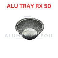 Aluminium Foil Cup Rx 50 Ukuran Kecil 50 Ml + Tutup Tray Cocok Sebagai Wadah Egg Tart Portugis Isi 1