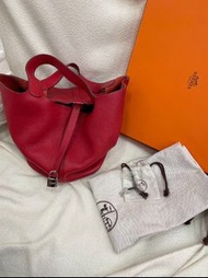 愛馬仕 Hermès Picotin 26 菜籃子 Q5國旗紅 TC皮 銀扣 框Q