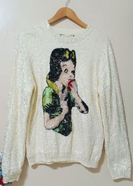 GUCCI Snow White Sequin Wool Knit Sweater