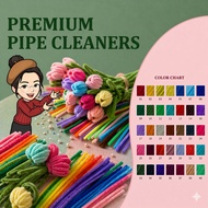 [1-40Colors] 100pcs 7-8mm (Size Tebal/Gebu) Colorful Chenille Stems Wire/Flower Wire Craft/Kawat Bul