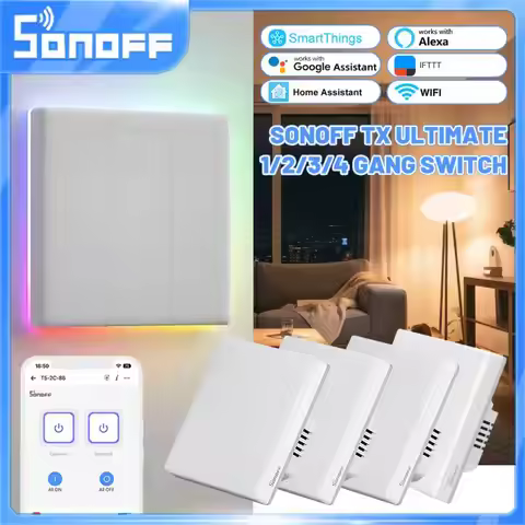 SONOFF T5 TX Ultimate WiFi Smart Wall Switch 1/2/3/4CH 3CH Support Curtain Motor Mode Via EWeLink Al