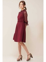 ✨限時特價✨專櫃JILL STUART 超美勃艮第紅蕾絲洋裝(二手。九成新) S號