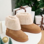 queen❄️ buckle me บู้ทขนแท้ข้อสูง น่ารักหวานมากก