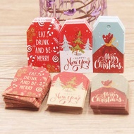 100PCS 5*3CM Merry Christmas DIY Kraft Tags Labels Gift Decoration Pendant Card