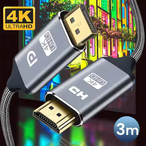 4K DisplayPort to HDMI Cable Adapter 10ft 3m DP to HDMI Male Video UHD 1440P/2K@120Hz,4K@30 Nylon DP