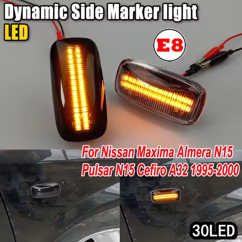 2X For Nissan Maxima Almera for Pulsar N15 Cefiro A32 1995-2000 Side Marker Repeater Light Dynamic A