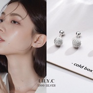 LILY.C S999 silver Earrings Bead With Sequins S999 sterling