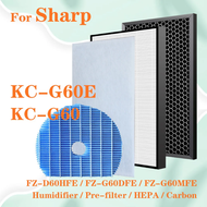 FZ-D60HFE FZ-G60DHFE FZ-G60MFE for Sharp KC-G60E KC-G60L KC-G60Y Air purifier Filter Replacement Hepa Carbon Humidifying Filter