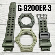 () ORIGINAL G-SHOCK G-9200ER-3 GW-9200ERJ-3 BEZEL AND BAND. RESIN QUALITY. COMPLETE SET. ARMY GREEN.