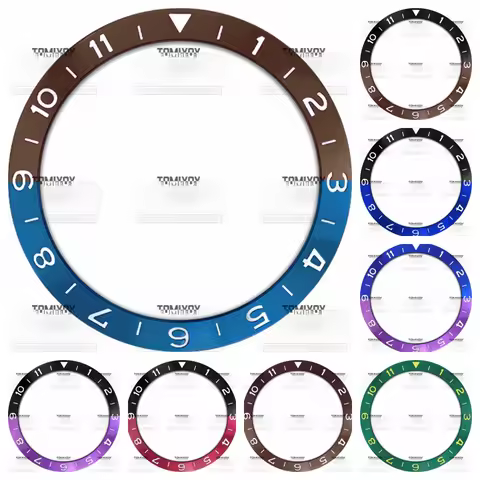 38MM Black Brown Purple Green Aluminum Slanted Bezel Fit for SKX007 Sekio GMT Men's Mechanical Watch