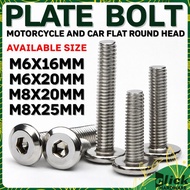 304 & 201 Stainless Bolts for motorcycle 6x16mm 6x20mm 8x20mm 8x25mm Steel Plate Bolt Accessories