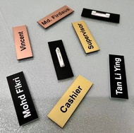 Premium Engraved Name Tag Pin 3 Colour | Tag Guru Tag Cikgu Tag Pekerja Tag Pejabat Kakitangan Keraj