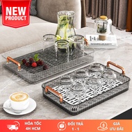 Luxe CribCo Acrylic Cup Tray, Durable, Transparent, Modern Living Room Tea Table Decoration