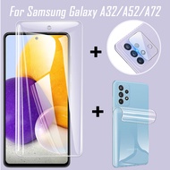 3ใน1For Samsung Galaxy A72 A52 A32 5G ด้านหน้ากระจกเทมเปอร์ + HD เลนส์ด้านหลังฟิล์มกล้อง + Hydrogel 