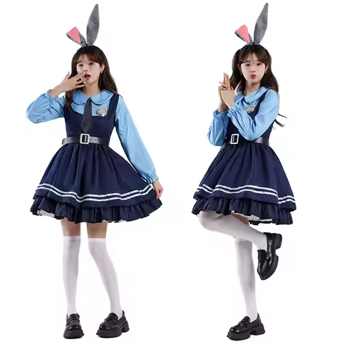 Zootopia Judy Bunny Cosplay Dress for Women Cosplay Anime Judy Police Uniform Costume Carnival Birth
