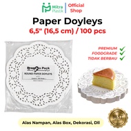 (100 pcs) Paper Doyleys 6.5" Inch Paper Doilies 16.5 cm Lace Cake Jar Liner Round White Dragon Pack