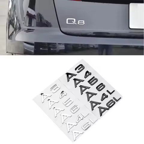 3D ABS Car Trunk Number Letters Sticker Accessories Emblem For A1 A2 A3 A4 A5 A6 A7 A8 A4L A6L A7L A