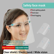 [KL STOCK]Face Shield with Glasses Frames Ultra Clear Protective Full Face - Anti-Fog PET Plastic Sanitary Droplet Guard