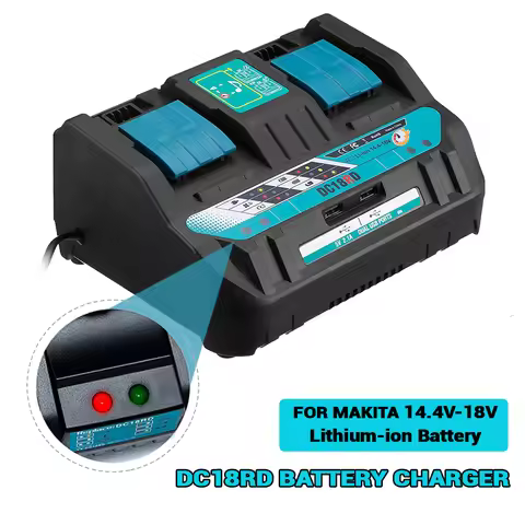 Newest Double Li-ion Battery Charger 4A Charging Current for Makita 14.4V 18V BL1830 Bl1430 DC18RC D