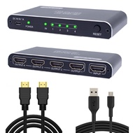 NMEPLAD HDMI Splitter 1 in 4 Out,Supports Full HD 3D 4K@30Hz 1080P HDCP1.4 for Xbox/PS5/PS4/Blu-Ray/