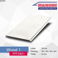 010 PLAFON PVC MEWAH MOTIF PUTIH KAYU MAIHOME WOOD 1 UKURAN 400 CM X