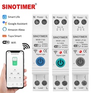 For TUYA 63A WiFi MCB Smart Circuit Breaker On Lower Current Voltage Protection Power Meter