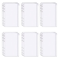 24PCS Binder Pockets 6 Holes Budget Cash Envelopes For Budgeting, Clear Zipper Folders Planner Inser
