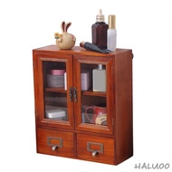[Haluoo] Storage Cabinet Desk Organizer Cupboard Showcase Rustic Key Box Holder Cabinet Shelf Wooden Display Rack for Home Living Room