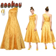 SEEKOV Judy Cosplay Dress, with Headwear Yellow Zootopia Costume, Girls Costume Floral Dress Judy Ho