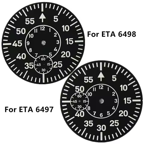 38.9MM Watch Dial Luminous Watch Plate Face Second At 6 /9 O'clock For ETA 6497 6498 For Seagull ST3