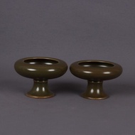 Antique Antique Antique, Tea End Glaze High Foot Pen Wash Pair
Width 10cm Height 6.5cm (Two Bottoms)