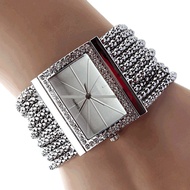 New Fashion Quartz Women's Silver Tone Band Rhinestone Bangle Bracelet Watch