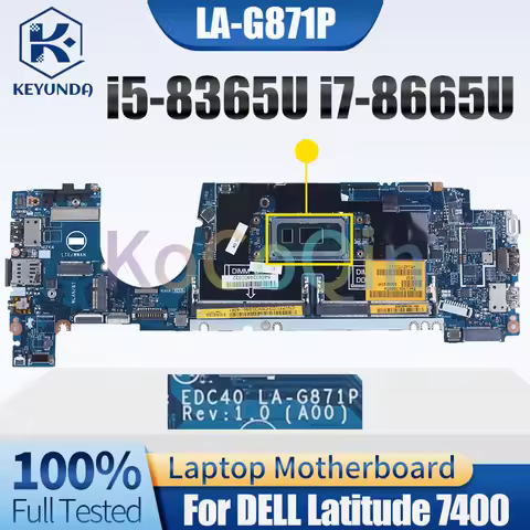 For DELL Latitude 7400 i5-8365U i7-8665U 4.80 GHz Notebook Mainboard CN-0G2KKX 0G2KKX EDC40 LA-G871P