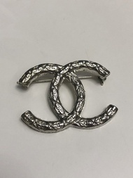 Vintage 中古 Chanel 胸針 Chanel CC Logo Brooch Silver Tone