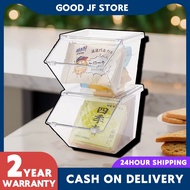 4Pcs Store acrylic storage box Clear acrylic candy dispenser Flip top Kotak simpanan akrilik Sesuai 
