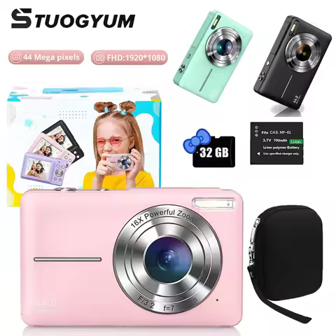 Digital Camera Children Camera for Children Camcorder with 16x Zoom Compact Cameras 1080P 44MP Camer