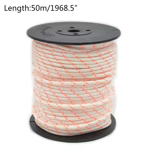 50m 3mm Nylon Pull Starter Rope Recoil Engine Cord for 430/520 Trimmer Cutter Chainsaws Lawn Mower E