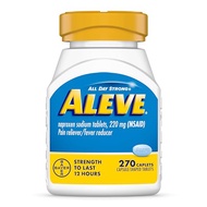 Aleve Pain Reliever & Fever Reducer Naproxen Sodium Caplets, Body Pain Relief, 270 Count