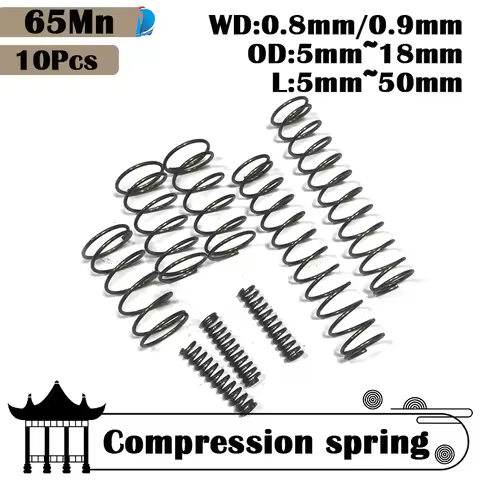 10PCS Spring Steel Compression Springs 65Mn Material Y-Type Rotor Return Design Diameter 0.8mm 0.9mm