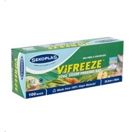 SEKOPLAS VIRFREEZE CLEAR FOOD GRADE FREEZER BAG 100 BAGS (25.5CM × 35CM)