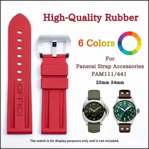 2025 Quality Fluororubber Soft FKM Rubber Watch Band For Panerai Strap Accessories PAM111 441 Watchb