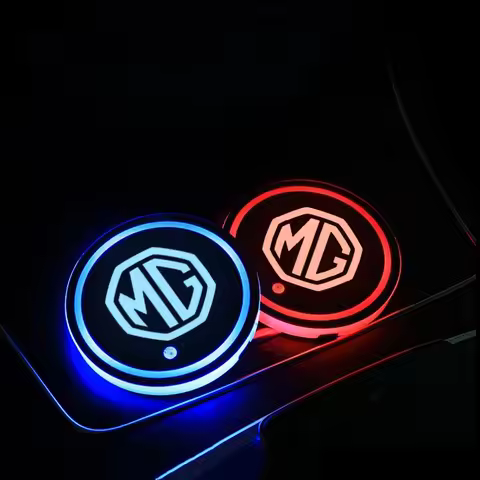 Car LED Cup Holder Light Mats Car Coasters Bottle Atmosphere Light For MG ZS MG3 MG5 MG6 MG7 GT HS G