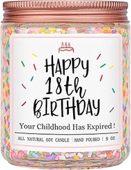 Homsolver 18th Birthday Gifts for Girls Boys, Vanilla Scent Ideas Birthday Candle for Daughter, Frie
