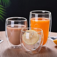 HJKF 80~650ml Healthy Double Wall Handmade Tumbler Heat Resistant Espresso Coffee Cup Glass Mug Glass Cup Beer Mug