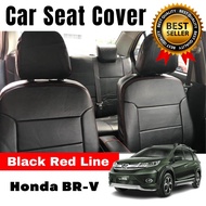 For Honda BRV Car Seat Cover Black + Red Line PVC Leather Cushion Cover Easy To Clean Sarung Kusyen 